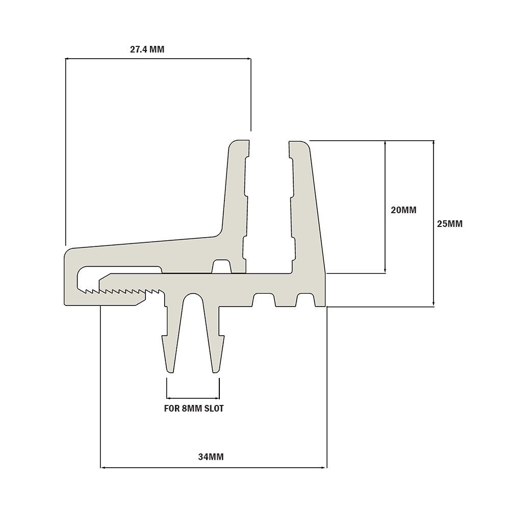 64-090-0 MODULAR SOLUTIONS PANEL CLAMP INSERT<BRE>45 SERIES PANEL HOLDER, 8'